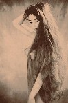 Naked woman with long hair